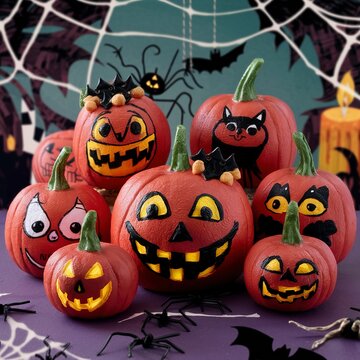 painted red halloween pumpkin sweets