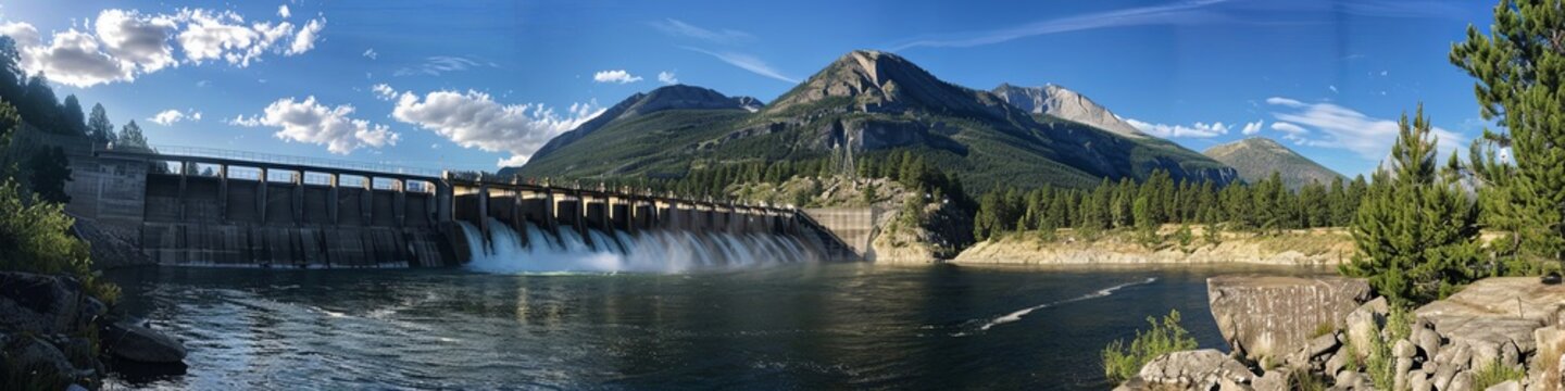water dam. huge dam. hydropower. generative ai