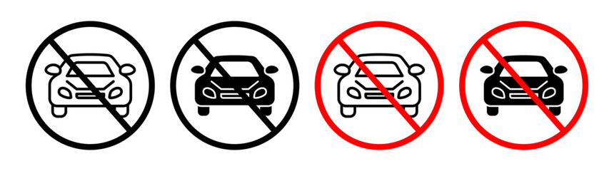 Car and Vehicle Access Prohibited. No Driving or Parking Allowed. Vehicle-Free Zone Sign