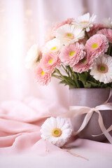 Fototapeta na wymiar Mother's Day card. International Women's Day. Bouquet of flowers background. Happy birthday greetings. Wedding invitation. Valentine's day.