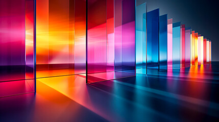 Vibrant Geometric Shapes on Dark Background: Creative Graphic Design Backdrop