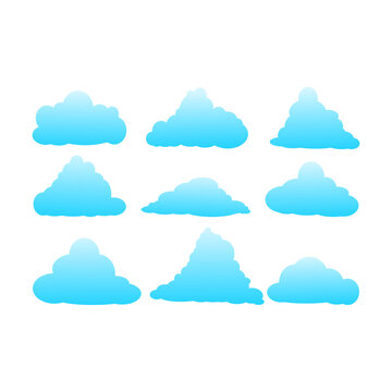Cloud set icon isolated on transparent background