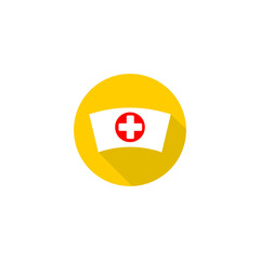 Nurse hat with cross icon isolated on transparent background