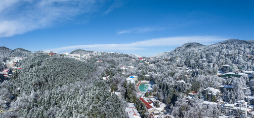 Lushan mountain cooling town in winter - 761305772