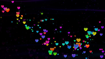 Colorful heart space abstract CG background