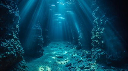 Deep Blue Sea Underwater View