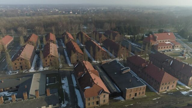 Auschwitz Concentration Camp Oswiecim Aerial View Poland