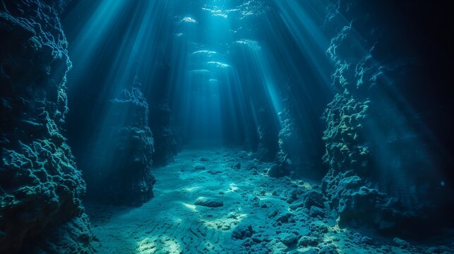 Deep Blue Sea Underwater View