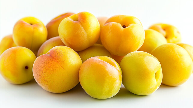 Japanese apricots on a white background. "Ume". Plum.