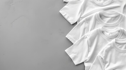 White t-shirts on gray. Generative AI