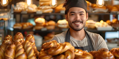 Smiling Baker in Bakery Inspires Customers to Pursue Their Dreams