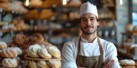 Gordijnen Artisanal Baker Whose Delectable Pastries Inspire Customers to Pursue Their Dreams © Bussakon
