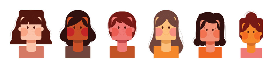 Woman icon avatar collection with flat design vector illustration