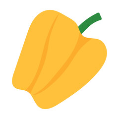 Pepper, yellow paprika. Icon of yellow paprika, bell pepper.Vector is suitable for culinary subjects