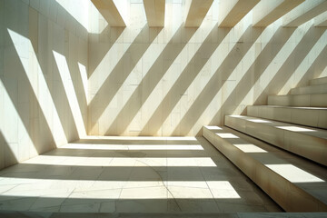 Geometric Shadows in Modern Architectural Interior Space