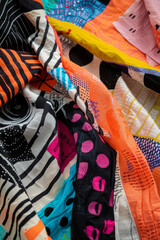 Vibrant Fabric Patterns and Textures - Close-Up Detail