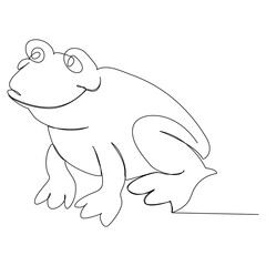 Vector frog line art drawing illustration