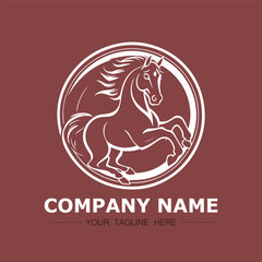 Horse logo company ideas simple design vector image
