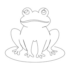 Vector frog line art drawing illustration