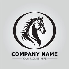 Horse logo company ideas simple design vector image