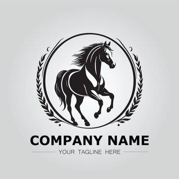 Horse logo company ideas simple design vector image