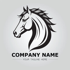 Horse logo company ideas simple design vector image