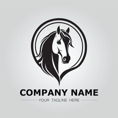 Horse logo company ideas simple design vector image