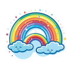 A vibrant rainbow sticker illustration 