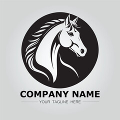 Horse logo company ideas simple design vector image
