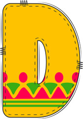 Cinco de Mayo Alphabet, a celebration federal holiday in Mexico. Fiesta Alphabet