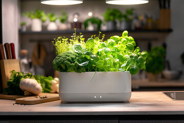 hydroponic system for growing food in the kitchen - 761314553