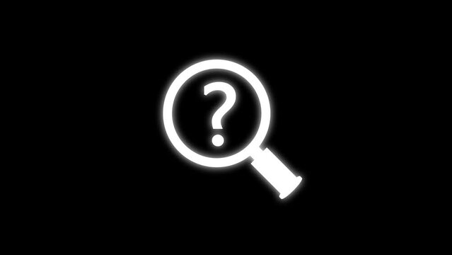 Magnifying glass with question mark Animation. Animation of question mark and magnifying glass.