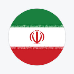 Fototapeta premium Iran national flag vector icon design. Iran circle flag. Round of Iran flag. 