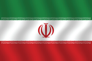 Flat Illustration of the Iran national flag. Iran flag design. Iran wave flag.
