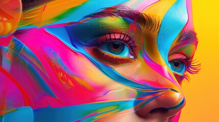 A captivating image showcasing iridescent light patterns on a textured backdrop, with vivid, surreal colors