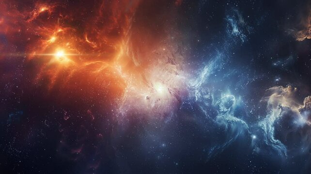 Scene of nebula and stars nimation video looping motion 
