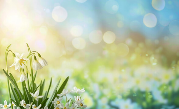 spring background, Leucojum vernum in spring