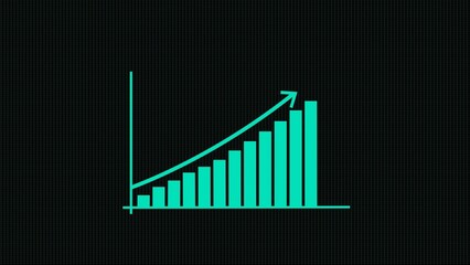 Business graph growing profit with arrow. Success graph illustration.