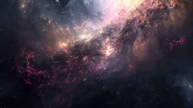 Abstract space galaxy with starry night abstract background. AI generated image
