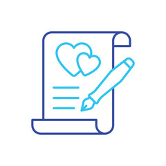 Obraz premium Two Color Wedding Contract vector icon