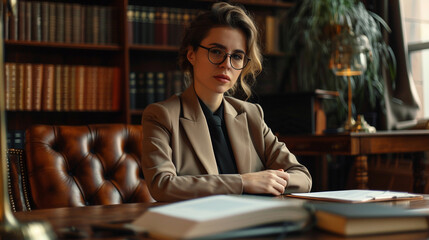 Woman working as a lawyer.