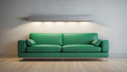 green sofa isolated on a transparent background