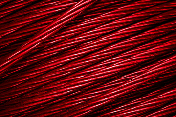 red aluminum electric cable.background or texture