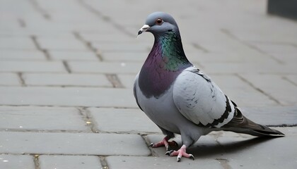 A Pigeon With Its Claws Scratching At The Pavement