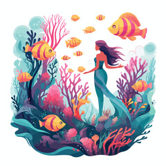 Fototapeta na wymiar A whimsical underwater world filled with colorful 