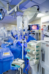 New technologies surgery devices. Operating modern hospital equipment.