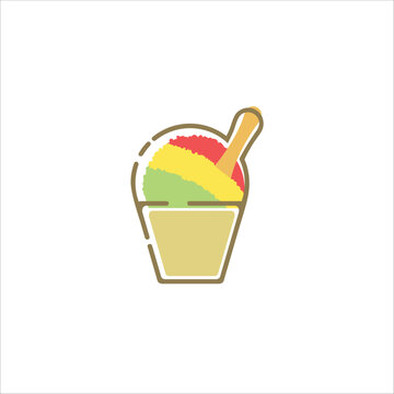Shaved ice logo vector illustration, off side color vector, suitable for wall decoration, background etc