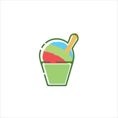 Shaved ice logo vector illustration, off side color vector, suitable for wall decoration, background etc