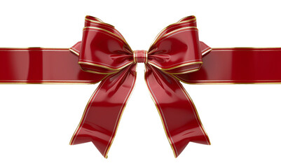 red bow isolated on white. Transparent background. PNG