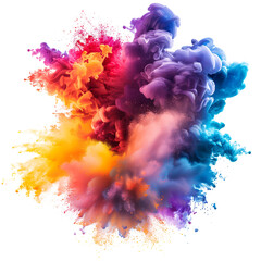 explosion of different colors on transparent background.